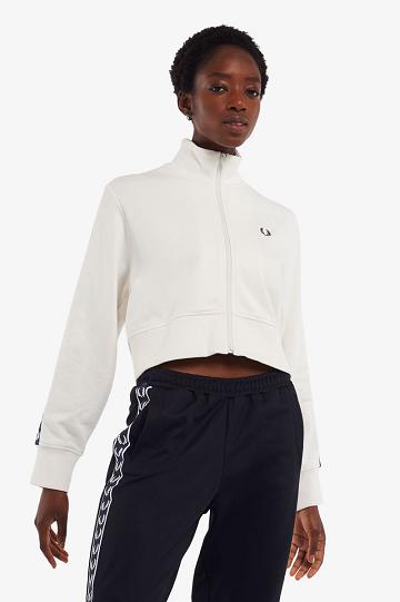 Kurtka Fred Perry Cropped Taped Track Damskie Białe | PL 1906TCEV